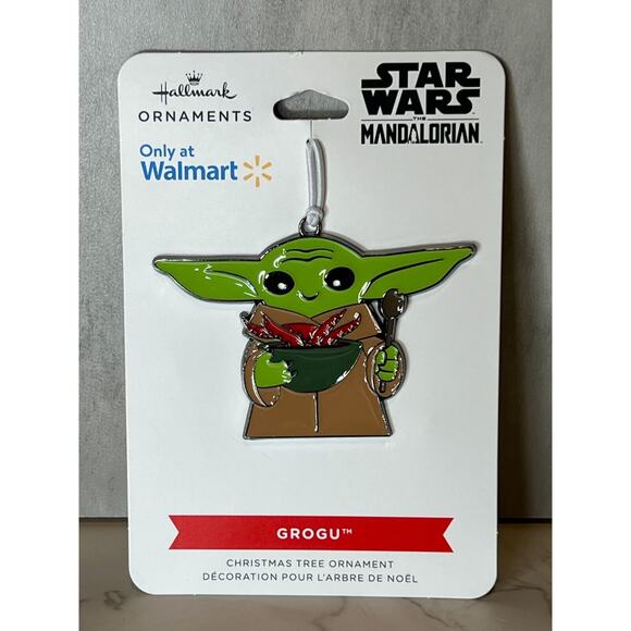 Hallmark Star Wars Mandalorian Grogu Flat Metal Enamel Christmas Ornament NEW - Picture 1 of 1